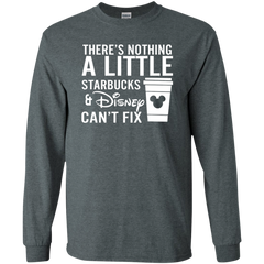 There's Nothing A Little Starbucks & Disney Can't Fix Shirt LS Cotton T-Shirt - The White Eagles