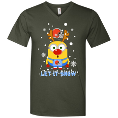 Minion Cleveland Browns Ugly Christmas Sweaters Let It Snow Men's V-Neck T-Shirt - The White Eagles
