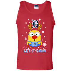Minion Detroit Tigers  Ugly Christmas Sweaters Let It Snow Tank Top - The White Eagles