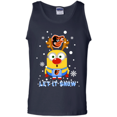 Minion Baltimore Orioles  Ugly Christmas Sweaters Let It Snow Tank Top - The White Eagles