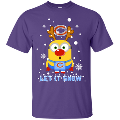 Minion Chicago Bears Ugly Christmas Sweaters Let It Snow Cotton T-Shirt - The White Eagles