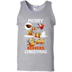 Oregon State Beavers Ugly Christmas Sweaters Minions Santa Claus Merry Christmas Tank Top - The White Eagles