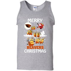 Oregon State Beavers Ugly Christmas Sweaters Minions Santa Claus Merry Christmas Tank Top - The White Eagles