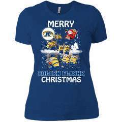Kent State Golden Flashes Ugly Christmas Sweaters Minions Santa Claus Merry Christmas Ladies' Shirt - The White Eagles