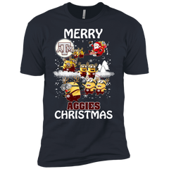 Texas A_amp_m Aggies Ugly Christmas Sweaters Minions Santa Claus Merry Christmas Men's Sleeve Shirt - The White Eagles