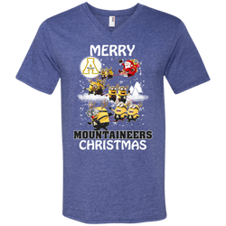 Appalachian State Mountaineers T Shirts Minions Santa Claus Merry Christmas Men's V-Neck T-Shirt - The White Eagles