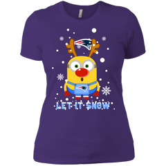 Minion New England Patriots Ugly Christmas Sweaters Let It Snow Ladies' Shirt - The White Eagles