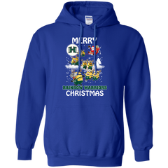 Hawaii Rainbow Warriors Ugly Christmas Sweaters Minions Santa Claus Merry Christmas Hoodie - The White Eagles