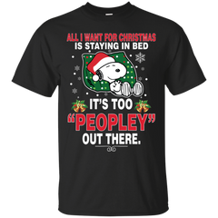 I Want For Christmas Is Staying In Bed Snoopy The Peanuts Movie Cotton T-Shirt - The White Eagles