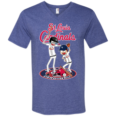 St Louis Cardinals Baseball Rick And Morty Men's V-Neck T-Shirt - The White Eagles