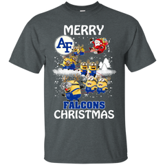 Air Force Falcons Ugly Christmas Sweaters Minions Santa Claus Merry Christmas Hoodies Sweatshirts Cotton T-Shirt - The White Eagles