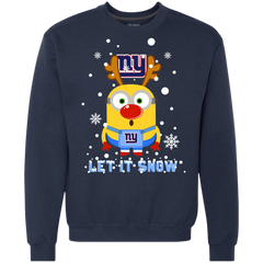 Minion New York Giants Ugly Christmas Sweaters Let It Snow Sweatshirt - The White Eagles