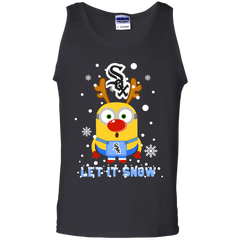 Minion Chicago White Sox  Ugly Christmas Sweaters Let It Snow Tank Top - The White Eagles