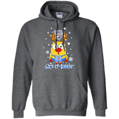 Minion Oklahoma City Thunder Ugly Christmas Sweaters Let It Snow Hoodie - The White Eagles