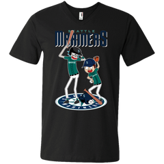 Seattle Mariners Baseball Rick And Morty Men's V-Neck T-Shirt - The White Eagles