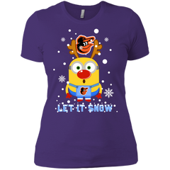 Minion Baltimore Orioles  Ugly Christmas Sweaters Let It Snow Ladies' Shirt - The White Eagles