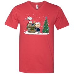 New England Patriots Snoopy The Peanuts Ugly Christmas Sweater  Super Bowl Men's V-Neck T-Shirt - The White Eagles