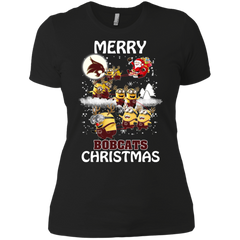 Texas State Bobcats Ugly Christmas Sweaters Minions Santa Claus Merry Christmas Ladies' Shirt - The White Eagles