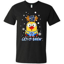 Minion Georgetown Hoyas Ugly Christmas Sweaters Let It Snow Men's V-Neck T-Shirt - The White Eagles