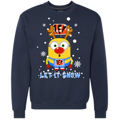 Minion Cincinnati Bengals Ugly Christmas Sweaters Let It Snow Sweatshirt - The White Eagles