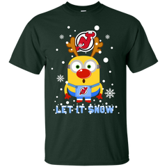 Minion New Jersey Devils Ugly Christmas Sweaters Let It Snow Cotton T-Shirt - The White Eagles