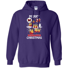 Miami Redhawks Ugly Christmas Sweaters Minions Santa Claus Merry Christmas Hoodie - The White Eagles