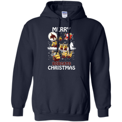 Texas State Bobcats Ugly Christmas Sweaters Minions Santa Claus Merry Christmas Hoodie - The White Eagles