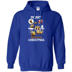 Wyoming Cowboys Ugly Christmas Sweaters Minions Santa Claus Merry Christmas Hoodie - The White Eagles