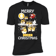 Oregon Ducks Ugly Christmas Sweaters Minions Santa Claus Merry Christmas Men's Sleeve Shirt - The White Eagles