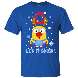 Minion Cleveland Indians  Ugly Christmas Sweaters Let It Snow Cotton T-Shirt - The White Eagles
