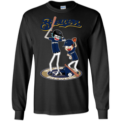 Milwaukee Brewers Baseball Rick And Morty LS Cotton T-Shirt - The White Eagles