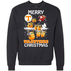 Tennessee Volunteers Ugly Christmas Sweaters Minions Santa Claus Merry Christmas Sweatshirt - The White Eagles