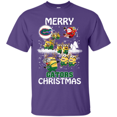 Florida Gators Ugly Christmas Sweaters Minions Santa Claus Merry Christmas Cotton T-Shirt - The White Eagles