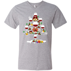 Christmas Is Coming Wine Santa Claus Ugly Christmas Sweater Men's V-Neck T-Shirt - The White Eagles