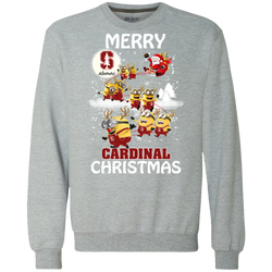 Stanford Cardinal Ugly Christmas Sweaters Minions Santa Claus Merry Christmas Sweatshirt - The White Eagles