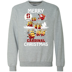 Stanford Cardinal Ugly Christmas Sweaters Minions Santa Claus Merry Christmas Sweatshirt - The White Eagles