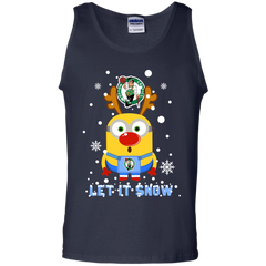 Minion Boston Celtics Ugly Christmas Sweaters Let It Snow Tank Top - The White Eagles