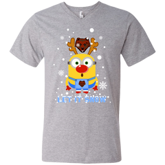 Minion Brown Bears Ugly Christmas Sweaters Let It Snow Men's V-Neck T-Shirt - The White Eagles