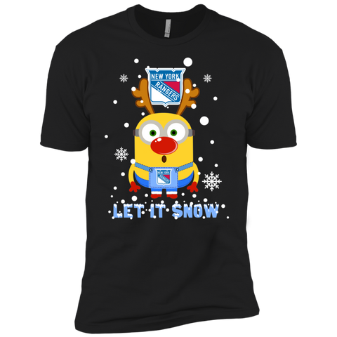 Minion New York Rangers Ugly Christmas Sweaters Let It Snow Men's Sleeve Shirt - The White Eagles