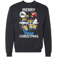 Buffalo Bulls Ugly Christmas Sweaters Minions Santa Claus Merry Christmas Sweatshirt - The White Eagles