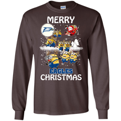 Georgia Southern Eagles Ugly Christmas Sweaters Minions Santa Claus Merry Christmas LS Cotton T-Shirt - The White Eagles