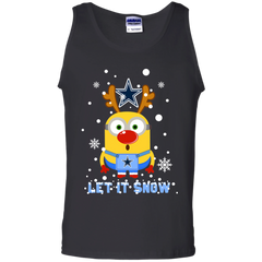 Minion Dallas Cowboys Ugly Christmas Sweaters Let It Snow Tank Top - The White Eagles