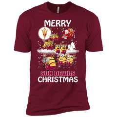 Arizona State Sun Devils T Shirts Minions Santa Claus Merry Christmas Men's Sleeve Shirt - The White Eagles