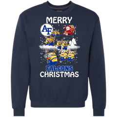 Air Force Falcons Ugly Christmas Sweaters Minions Santa Claus Merry Christmas Hoodies Sweatshirts Sweatshirt - The White Eagles