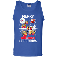 Fresno State Bulldogs Ugly Christmas Sweaters Minions Santa Claus Merry Christmas Tank Top - The White Eagles