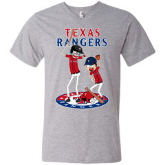 Texas Rangers Baseball Rick And Morty Men's V-Neck T-Shirt - The White Eagles