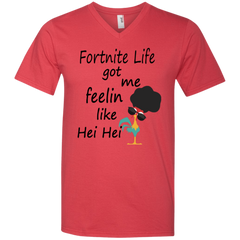 Fortnite Life Got Me Feelin Like Hei Hei Men's V-Neck T-Shirt - The White Eagles