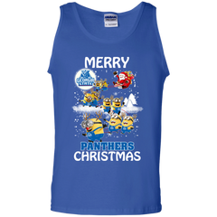 Georgia State Panthers Ugly Christmas Sweaters Minions Santa Claus Merry Christmas Tank Top - The White Eagles
