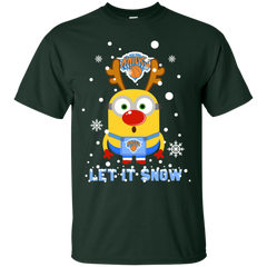 Minion New York Knicks Ugly Christmas Sweaters Let It Snow Cotton T-Shirt - The White Eagles