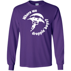 Fortnite Where We Droppin LS Cotton T-Shirt - The White Eagles